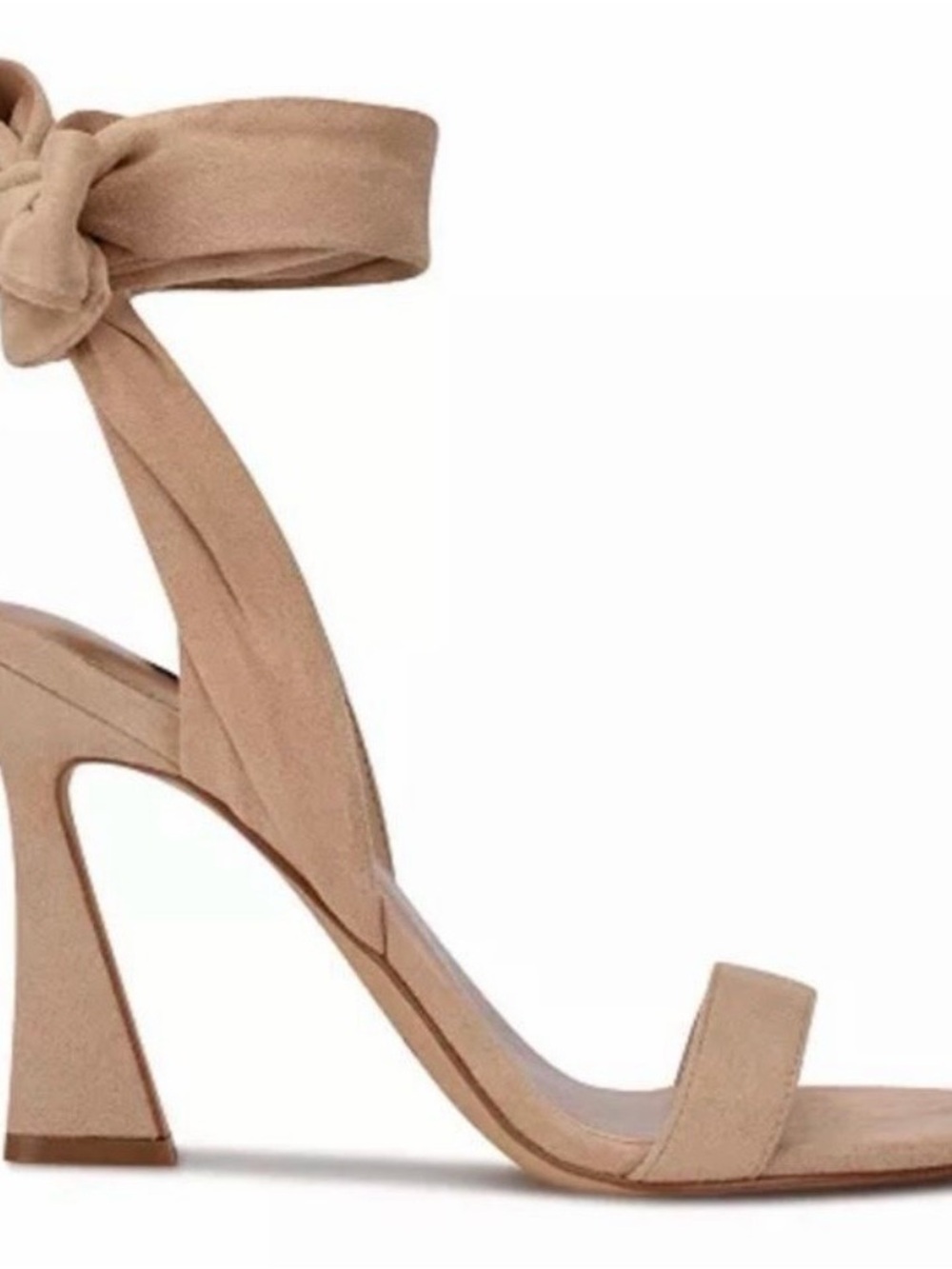 NWT Nine West Kelsie2 Light Natural Ankle Wrap Heels Sandals 7M